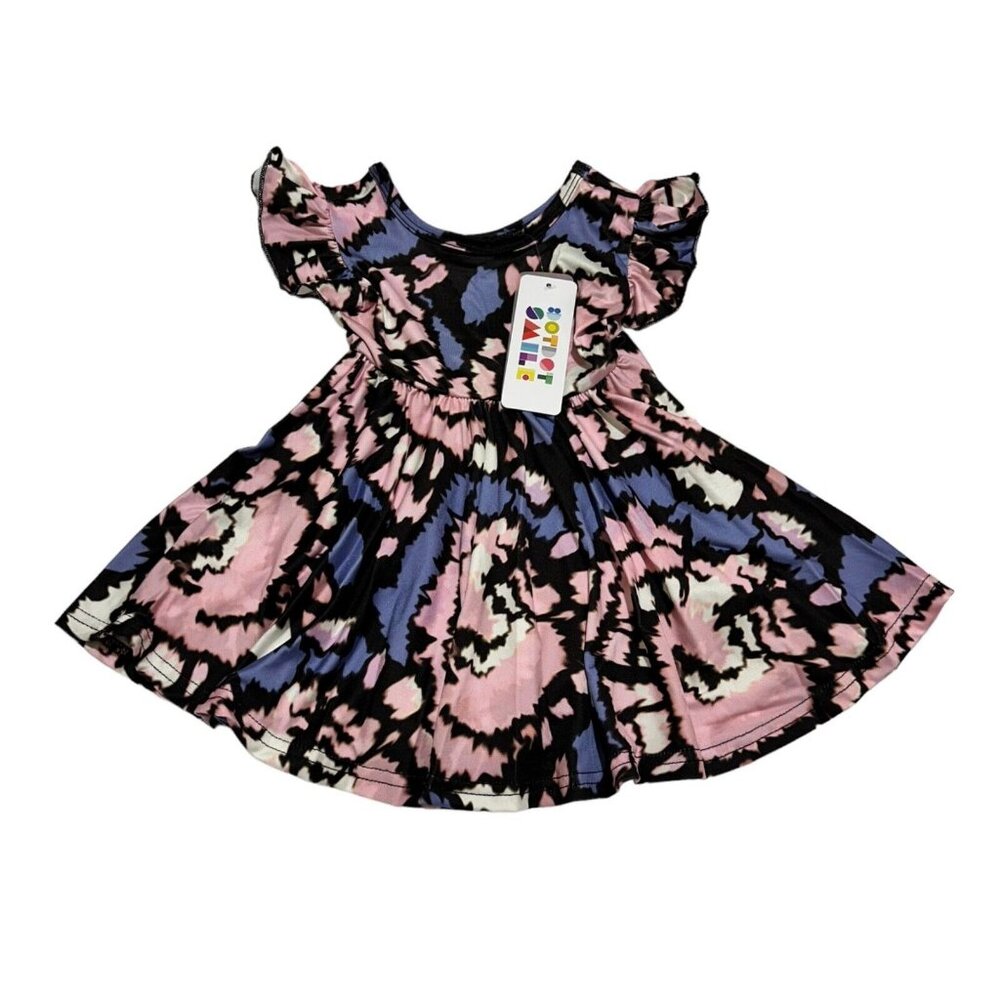 Dot Dot Smile Baby Girls Size 6/12 Months Empire Flutter Sleeve Twirl Dress NWT‎